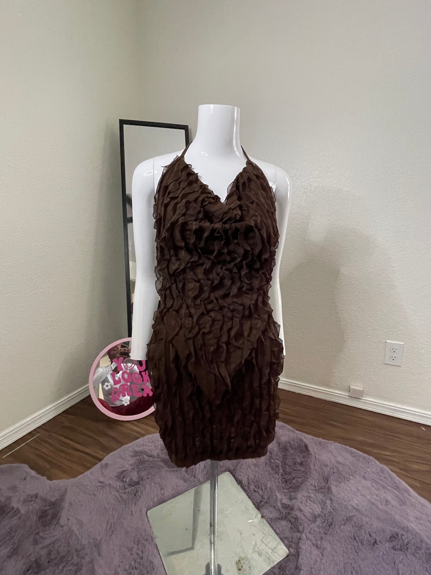 Chocolate Fringe Two-Piece Skirt Set