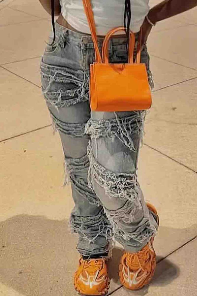 Distressed Stacked Jeans